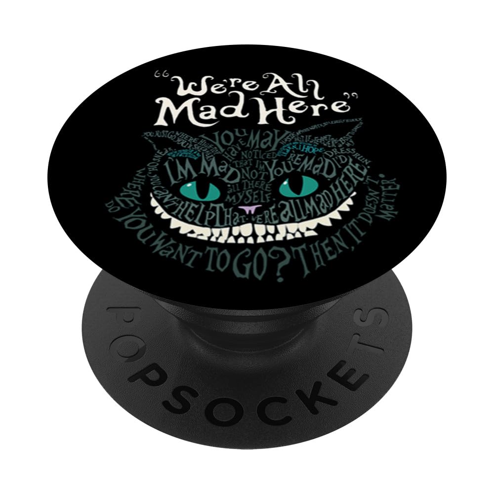 Cheshire Alice Cat We're All Mad Here Wonderland PopSockets PopGrip: Swappable Grip for Phones & Tablets PopSockets Standard PopGrip