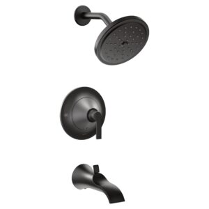 moen ts2203epbl doux posi-temp pressure balancing tub and eco-performance shower trim kit, valve required, matte black