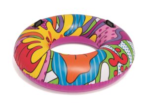 bestway 36125e h2ogo! pop culture swim tube pool lake inflatable summer party ride-on float with heavy-duty handles, multi-colored