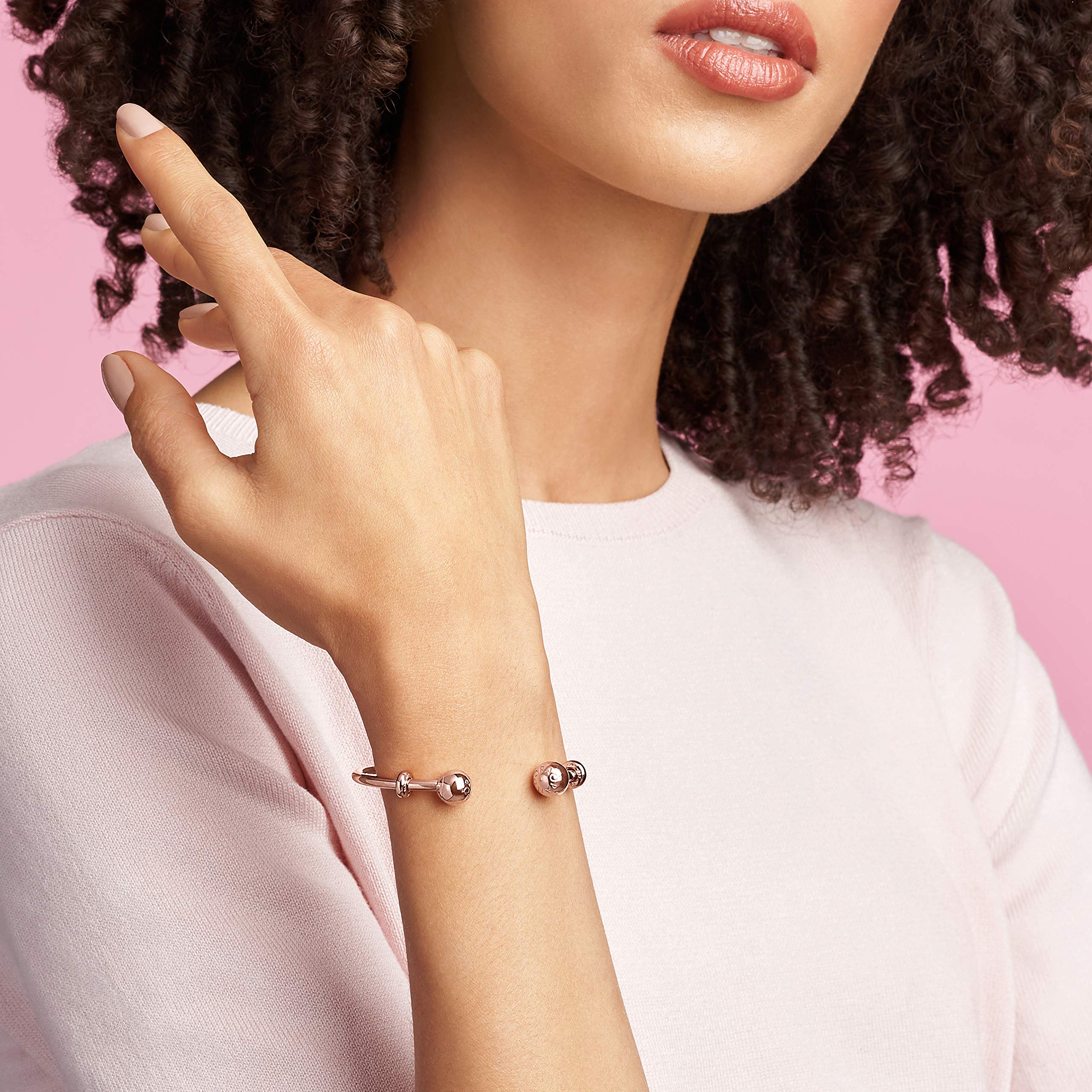 PANDORA Rose Open Bangle, Logo Caps