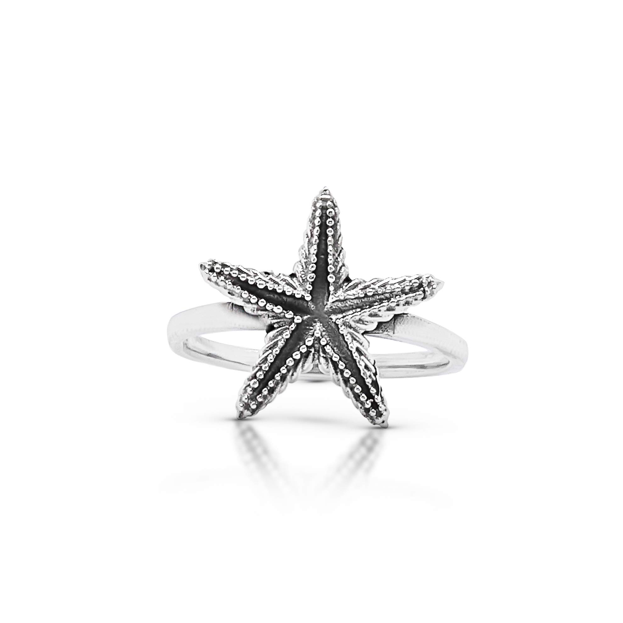 Starfish Ring 925 Sterling Silver Vintage Boho Chic Animal Sea Jewelry (8)