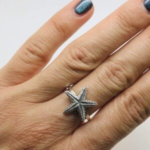 Starfish Ring 925 Sterling Silver Vintage Boho Chic Animal Sea Jewelry (8)