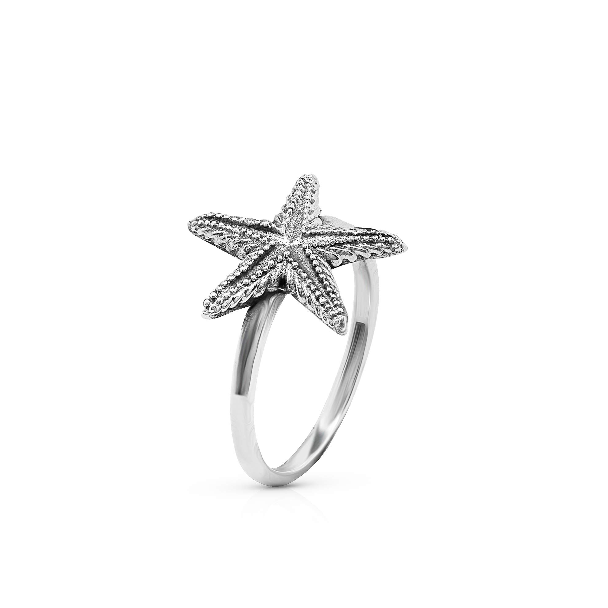 Starfish Ring 925 Sterling Silver Vintage Boho Chic Animal Sea Jewelry (8)