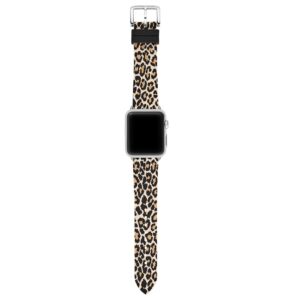 Kate Spade New York Silicone Band for 38/40/41mm Apple Watch Series 1-6, Color: Leopard, Silver (Model: KSS0022)