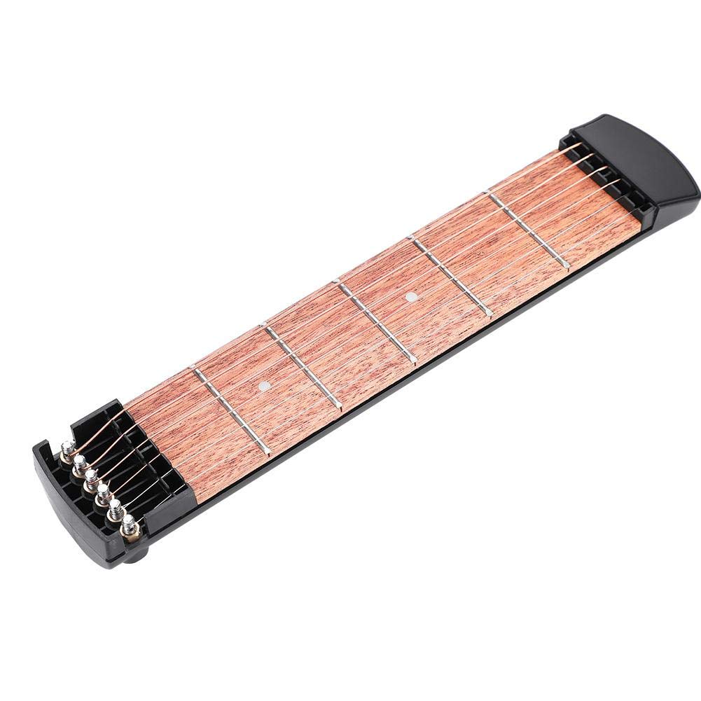 Pocket Guitar Practice Neck Portable 6 Fret Guitar Mahogany Fingerboard Chord And Scales Exercise Tool For Beginner Practice Training Practice Guitar Fretboard Guitar Practice Fretboard