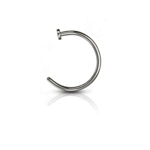 FIFTH CUE Solid Grade 23 Titanium Flat Disc Nose Hoop Ring (18G | 5/16" (8mm))