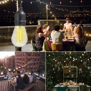 Jslinter 24-Pack LED 1W String Light Bulbs, S14 Plastic Shatterproof Edison Vintage Style Replacement 1 Watt Outdoor 2200K, Waterproof, Warm White Equivalent to 11w, e26 Base