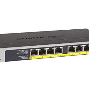 NETGEAR 8-Port Gigabit Ethernet Unmanaged PoE Switch (GS108LP) - with 8 x PoE+ @ 60W Upgradeable, Desktop, Wall Mount or Rackmount, and Limited Lifetime Protection