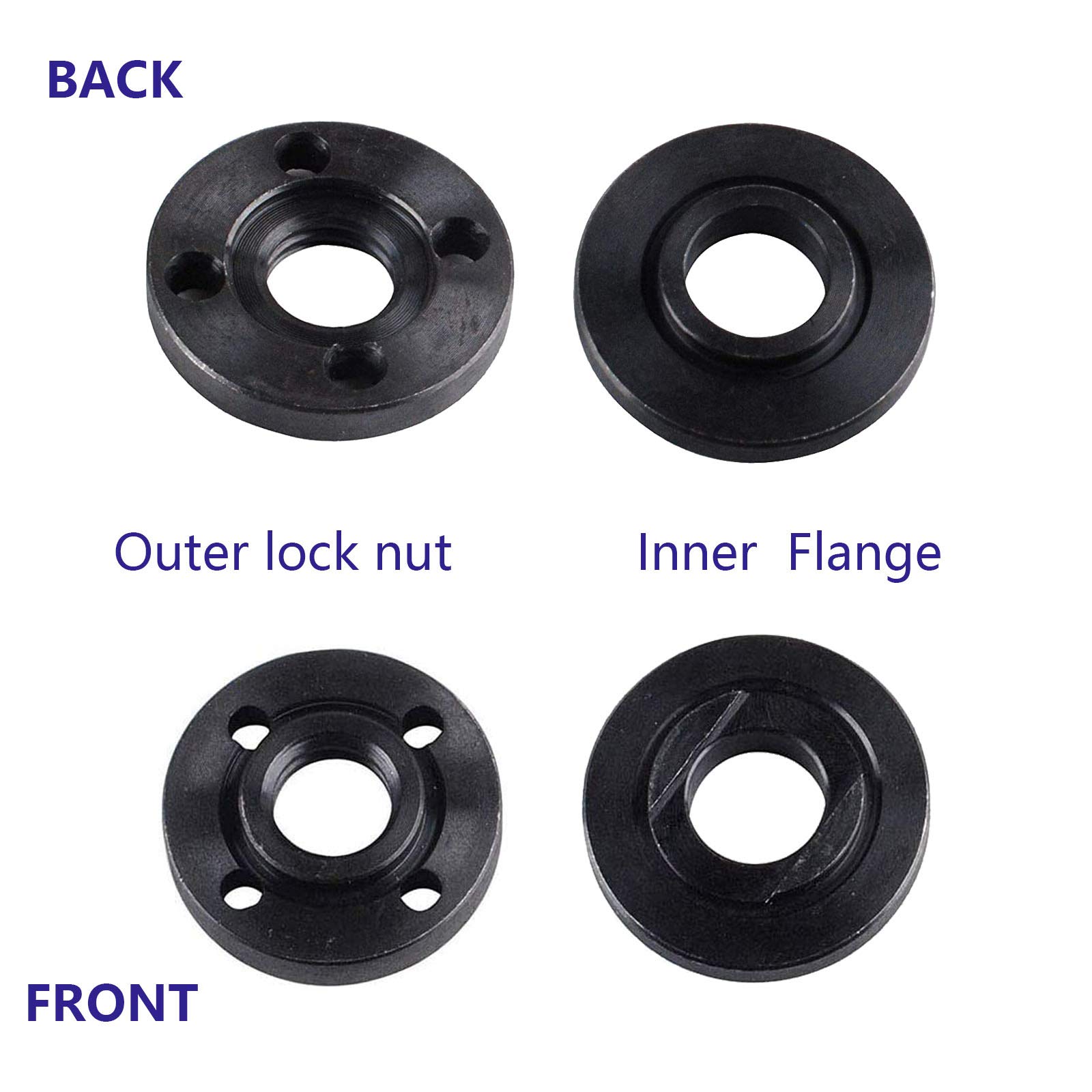 Ketofa Angle Grinder Flange Nut for Dewalt Ryobi Milwaukee Black & Decker Metal Inner Outer Flange Nut 224399-1 193465-4 224568-4 Parts (2 Set)