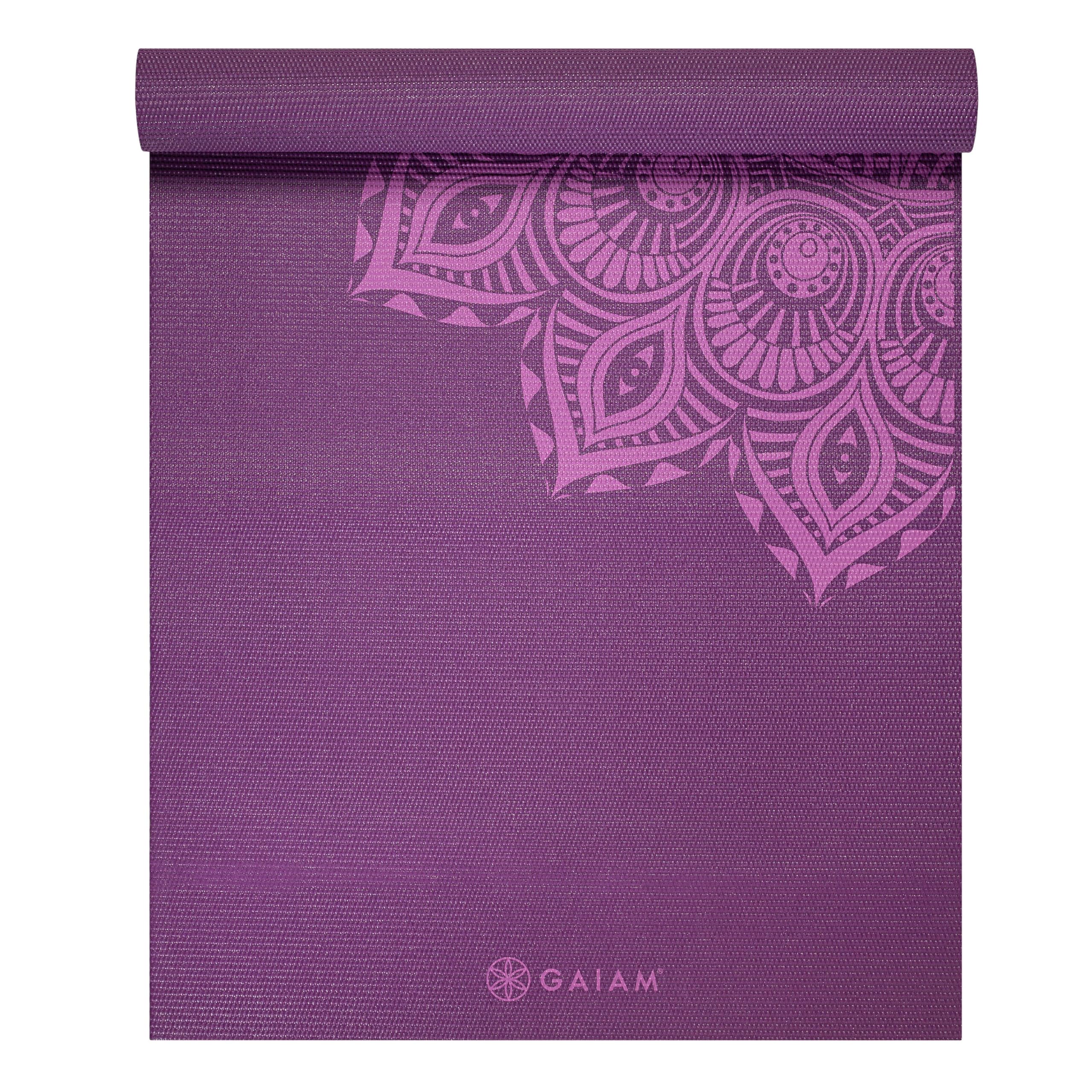 Gaiam Purple Mandala Prem Print Yoga Mat 6 Mm, 1 EA