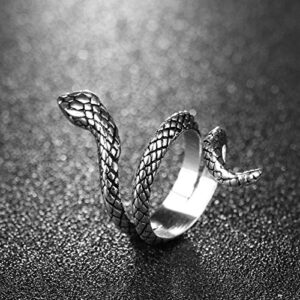 Cinlan Cobra Shaped Ring Open Ring Temperament Snake Vintage Ring