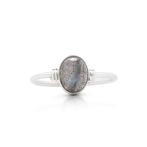 Koral Jewelry Oval Labradorite Delicate Ring 925 Sterling Silver Vintage Boho Chic (7)