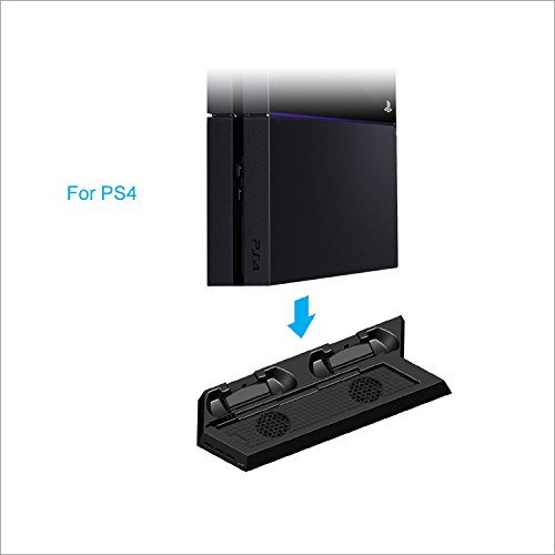 Dobe PS4 Pro Dual Charging Dock Veritcal Stand USB HUB with Cooling Fan for Sony PlayStation 4 Pro and PS4 Slim System