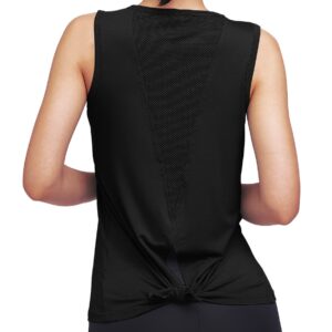 Mippo Womens Workout Tops Yoga Running Tank Tops Tennis Exercise Tops for Women Muslce Tank Sleeveless Summer Workout Shirts Running tops Clothes for Women Black M