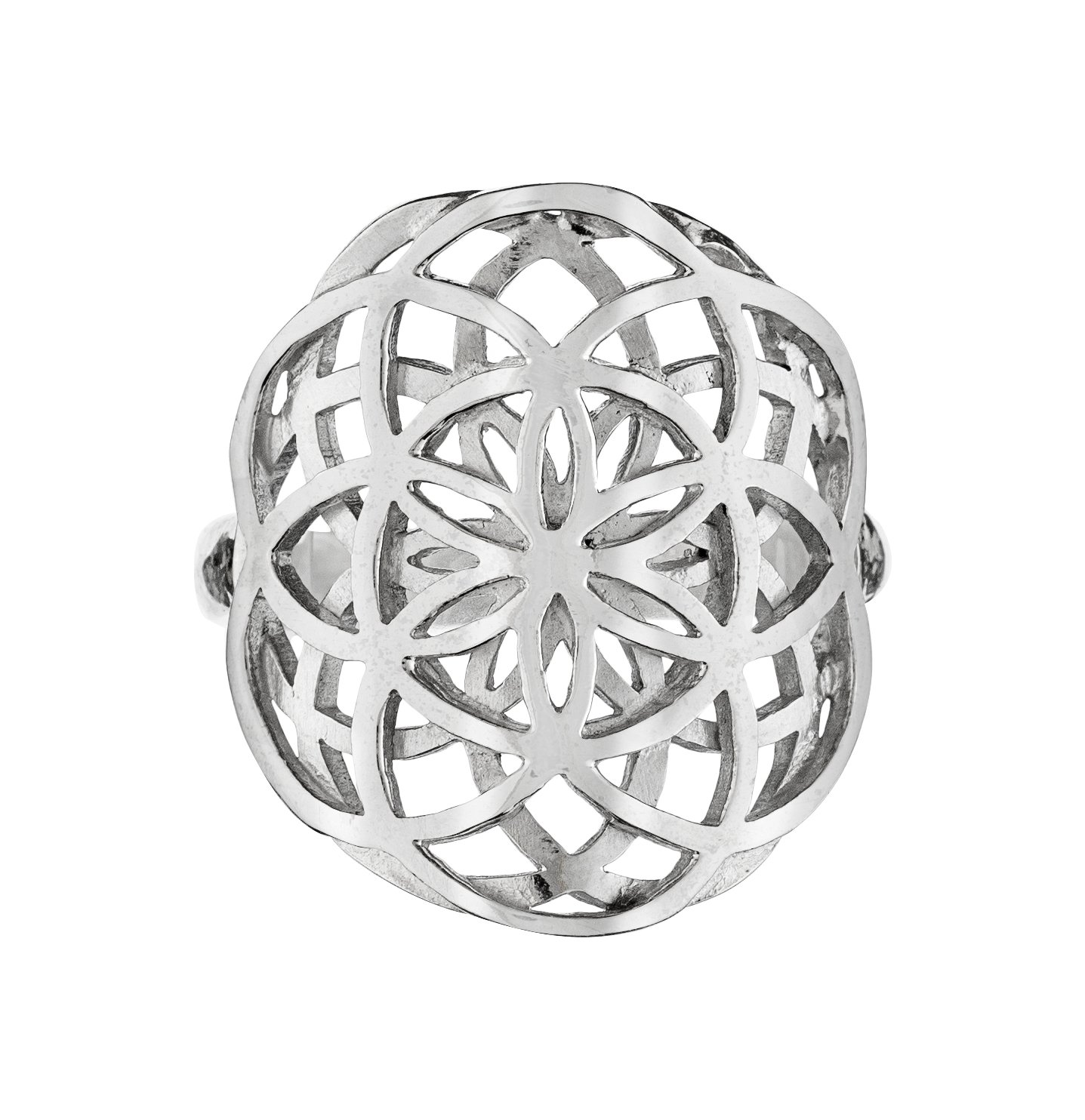 Dabble Seed of Life Ring Sterling Silver 925 Sacred Geometry Flower of Life Yoga Jewelry (6)