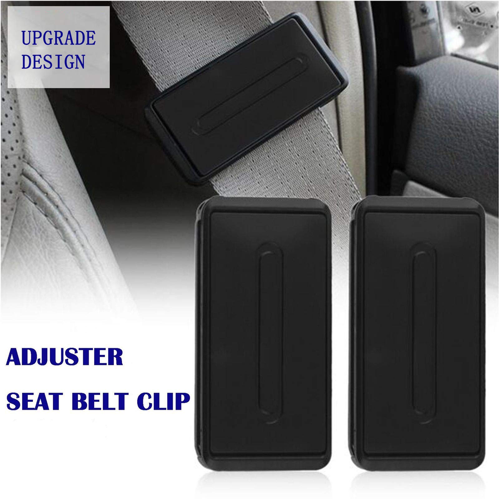 Car Seat Belt Adjuster, Seatbelt Clips | Smart Adjust Seat Belts to Relax Shoulder Neck Give You a Comfortable and Safe Experience | 2PCS Black