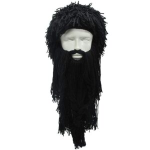 Creative Barbarian Knit Beard Hat Funny Knit Hat Wig Beanie Hat Beard Facemask