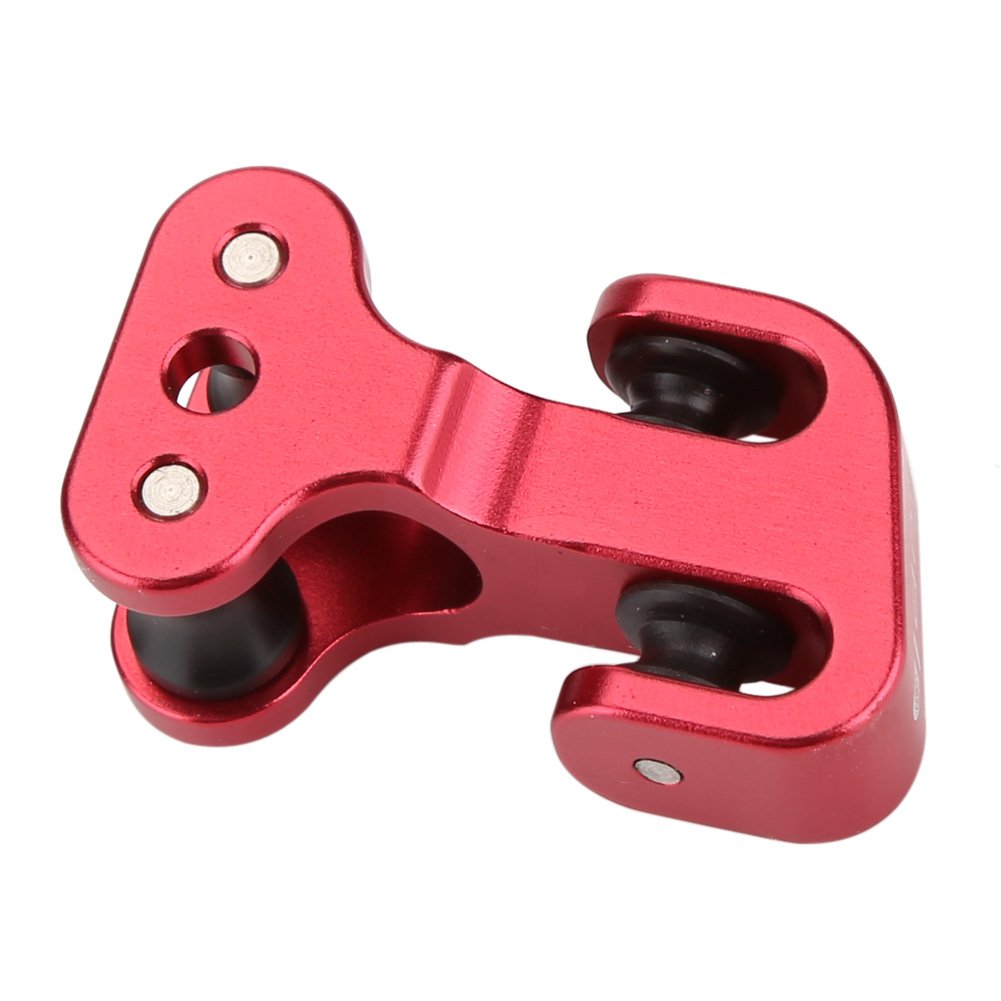 Archery Cable Slide, 3 Colors Aluminium Alloy Archery Compound Bow Cable Slide String Splitter Roller Glide (Red)