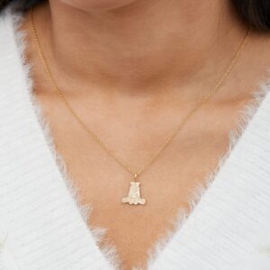 Disney Winnie the Pooh 10KT Yellow Gold Winnie the Pooh Necklace, 18 Inch Chain; Jewelry for Women