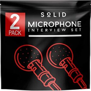 Solid Clip On Lavalier Lapel Microphone 2 Pack Set for iPhone and Android Vlogging, Interview, Selfie Videos