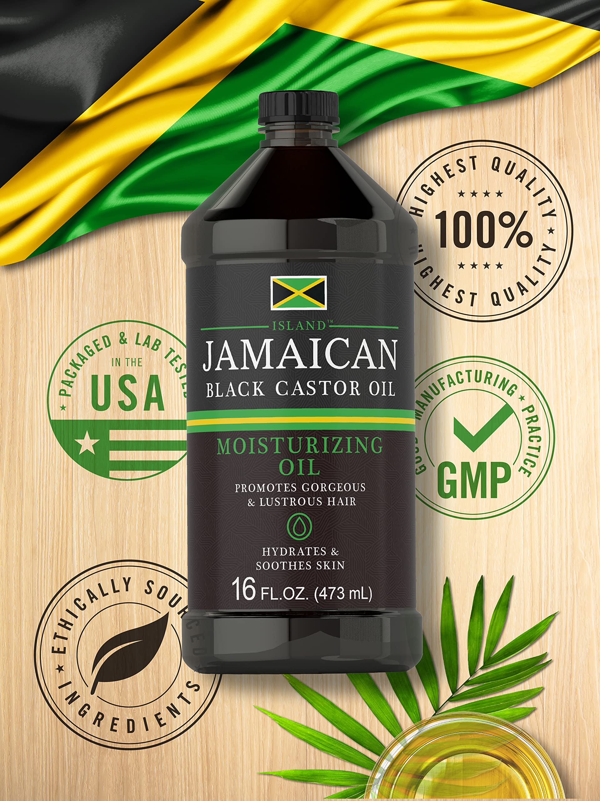 Carlyle Jamaican Black Castor Oil 16oz | Nourish Hair, Skin, and Nails | All Natural Hypoallergenic Conditioner