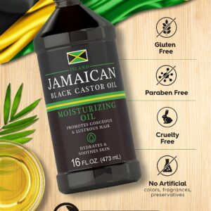 Carlyle Jamaican Black Castor Oil 16oz | Nourish Hair, Skin, and Nails | All Natural Hypoallergenic Conditioner