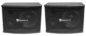 rockville pair kps65 2-way 400 watt karaoke speakers+wall brackets/mdf, black, 6.5"