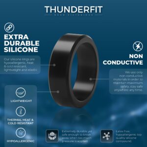 ThunderFit Silicone Rings for Men, Flat Top Angled Edge Rubber Wedding Bands 9.8mm Wide 2mm Thick - 1/4/7 Variety Multipack (Dark Green - Size 10.5-11 (20.6mm))