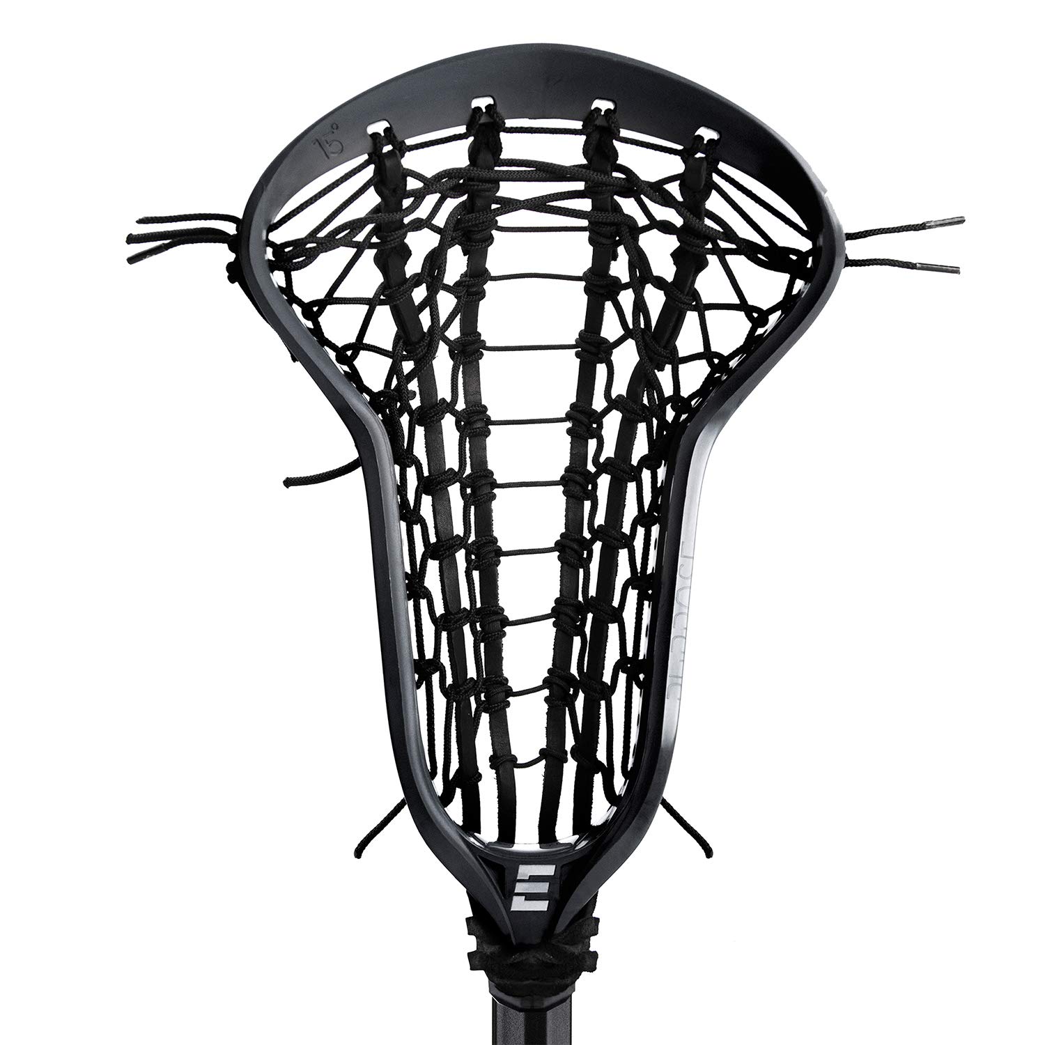 Epoch Lacrosse - Women's Purpose 15 Lacrosse Head with Ladder Pocket, Strung Head, 15-Degree Bottom Rail, Composite Injected Polymer, Crafted in USA - Black