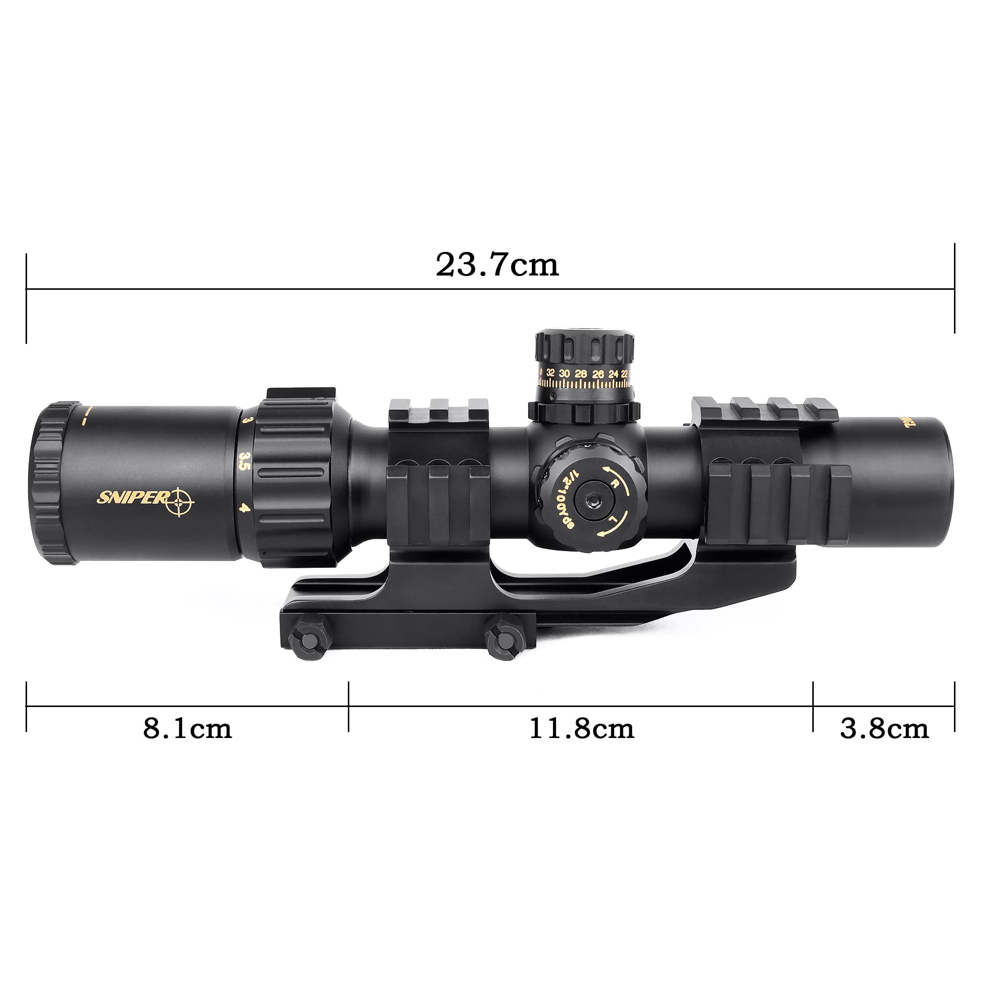 SNIPER NT 1-4X28 Scope R/G/B LPVO Rifle Scope