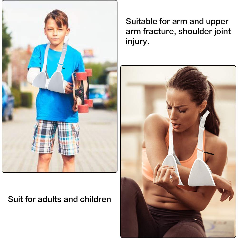 Sonew Arm Sling Shoulder Immobilizer Adjustable Children Adult Arm Sling Shoulder Support Brace Strap for Arm with Soft Comfortable Padded