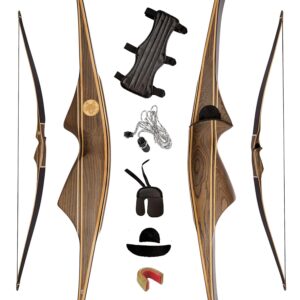 af archery longbow set, 62" right hand premium hunting bow kit for archery enthusiasts, ergonomic design all-in-one longbow for youth adults beginners to advanced outdoor practice & hunting, 45lbs