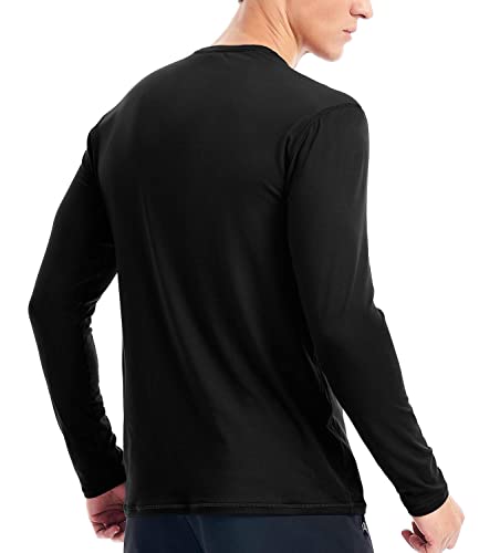 Base Layer Men Long Sleeve Shirt(Black,L)