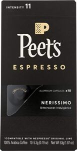 peet's coffee & tea nerissimo capsules, 1.87 oz