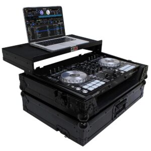 ProX Live Performance Gear XS-DDJSR2LTBL LED ATA Flight Case For Pioneer DDJ-SR2 DJ Controller with Laptop Shelf and LED - Black