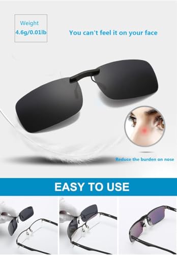 Flydo Polarized Clip Sunglasses for Prescription Eyeglasses-Clip on Sunglasses