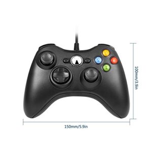 YUDEG Xbox 360 Wired controller Gamepad Controller for Xbox 360(Black)