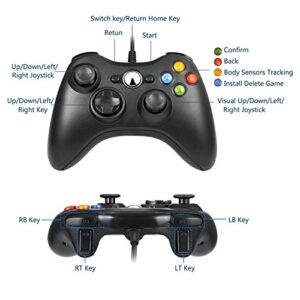 YUDEG Xbox 360 Wired controller Gamepad Controller for Xbox 360(Black)