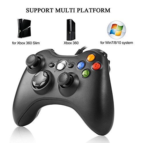 YUDEG Xbox 360 Wired controller Gamepad Controller for Xbox 360(Black)