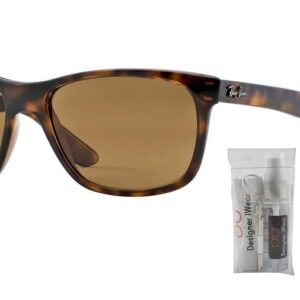 Ray-Ban RB4181 710/83 57M Light Havana/Brown Polarized Rectangular Sunglasses For Men For Women + BUNDLE with Designer iWear Eyewear Kit