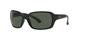 ray-ban rb4068 601 60m black/green crystal sunglasses for women+ bundle with designer iwear eyewear kit