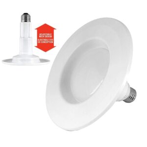 Feit Electric 4 inch InstaTRIM Adjustable Neck Recessed LED Downlight - 2700K Soft White - Dimmable - Pre-Mounted Trim - 45W Equivalent - 45 Year Life - 540 Lumen - High CRI | 2-Pack