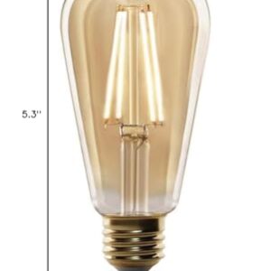 Feit Electric Vintage Exposed Filament Amber Glass LED ST19 with a Medium E26 Base Light Bulb - 60W Equivalent - 10 Year Life - 400 Lumen - 2100K Soft White - Dimmable | Original Vintage