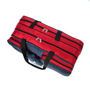 K-Cliffs Tennis Racket Bag | Deluxe Ballistic Nylon Travel Tournament Duffel | Shoe Compartment Red Blue Black