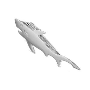 Yoursfs Silver Shark Tie Clip Bar for Men Cool Hero Tie Clip Wedding Gift