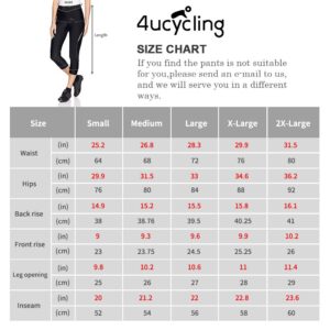 4ucycling Padded Bike Shorts Women|3/4 |Long Tights|3D|UPF 50+ Womens Biking Pants Women's Cycling