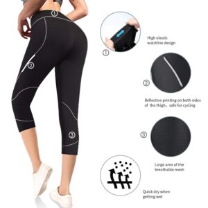 4ucycling Padded Bike Shorts Women|3/4 |Long Tights|3D|UPF 50+ Womens Biking Pants Women's Cycling