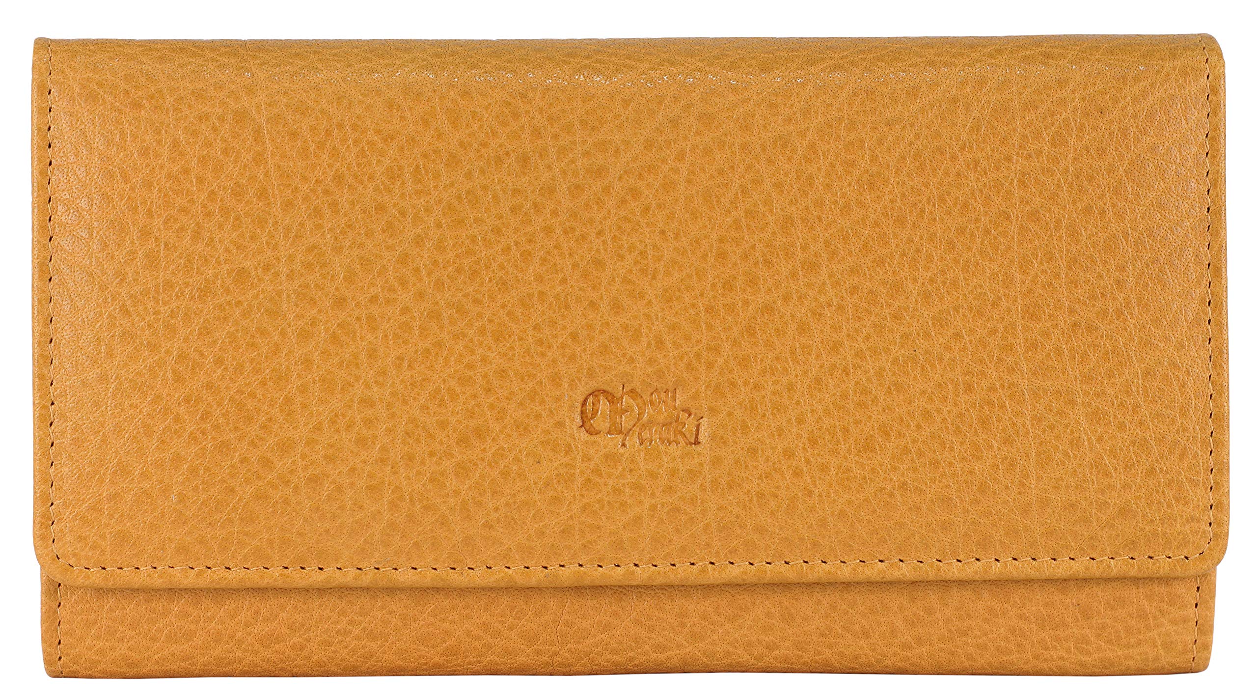 Mou Meraki Women RFID Blocking Real Leather Bifold Wallets For Women-Shield Against Identity Theft (LIGHT YELLOW)