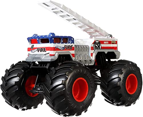 Hot Wheels Monster Trucks 1:24 Scale Vehicles, Collectible Die-Cast Metal Toy Trucks with Giant Wheels & Stylized Chassis, Gift for Kids Ages 3 Years Old & Up