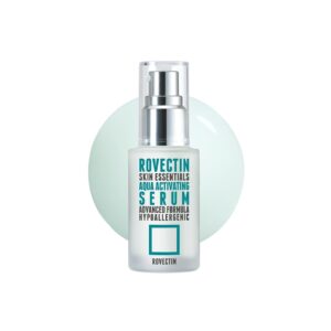 ROVECTIN Aqua Activating Serum - Anti-Aging Facial Serum with Vitamin E, Niacinamide, Hyaluronic Acid | Uneven Skin Tone, Anti-Wrinkle, Intensely Moisturizing | Vegan, Korean Skincare (1.2 fl.oz)